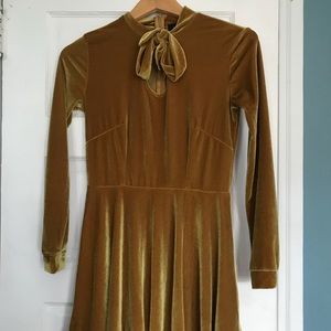 Valfre Golden Velvet Mini Dress Small